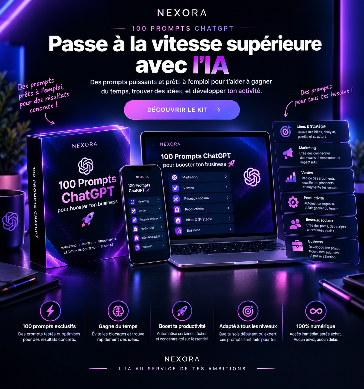 100 Prompts ChatGPT pour Booster Ton Business 🚀